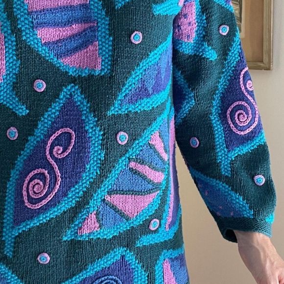 Abstract 90s Sun Prints sweater M - Picture 4 of 12